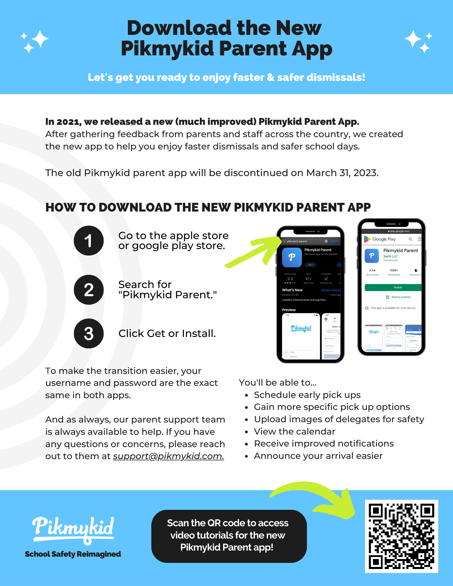 Download Current PikMyKid App by April 1 Schodack Central School District